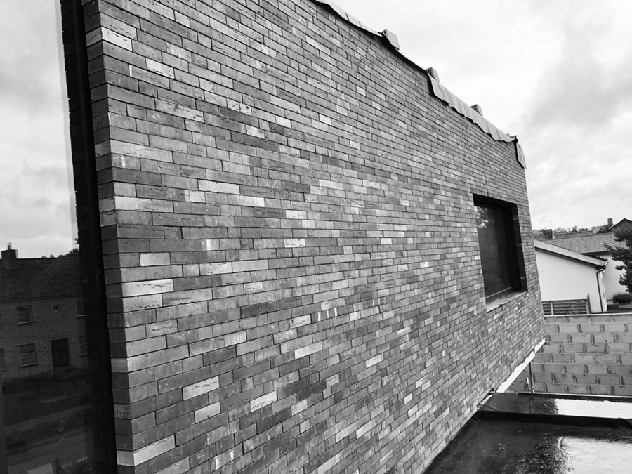 Brick slips on external facade